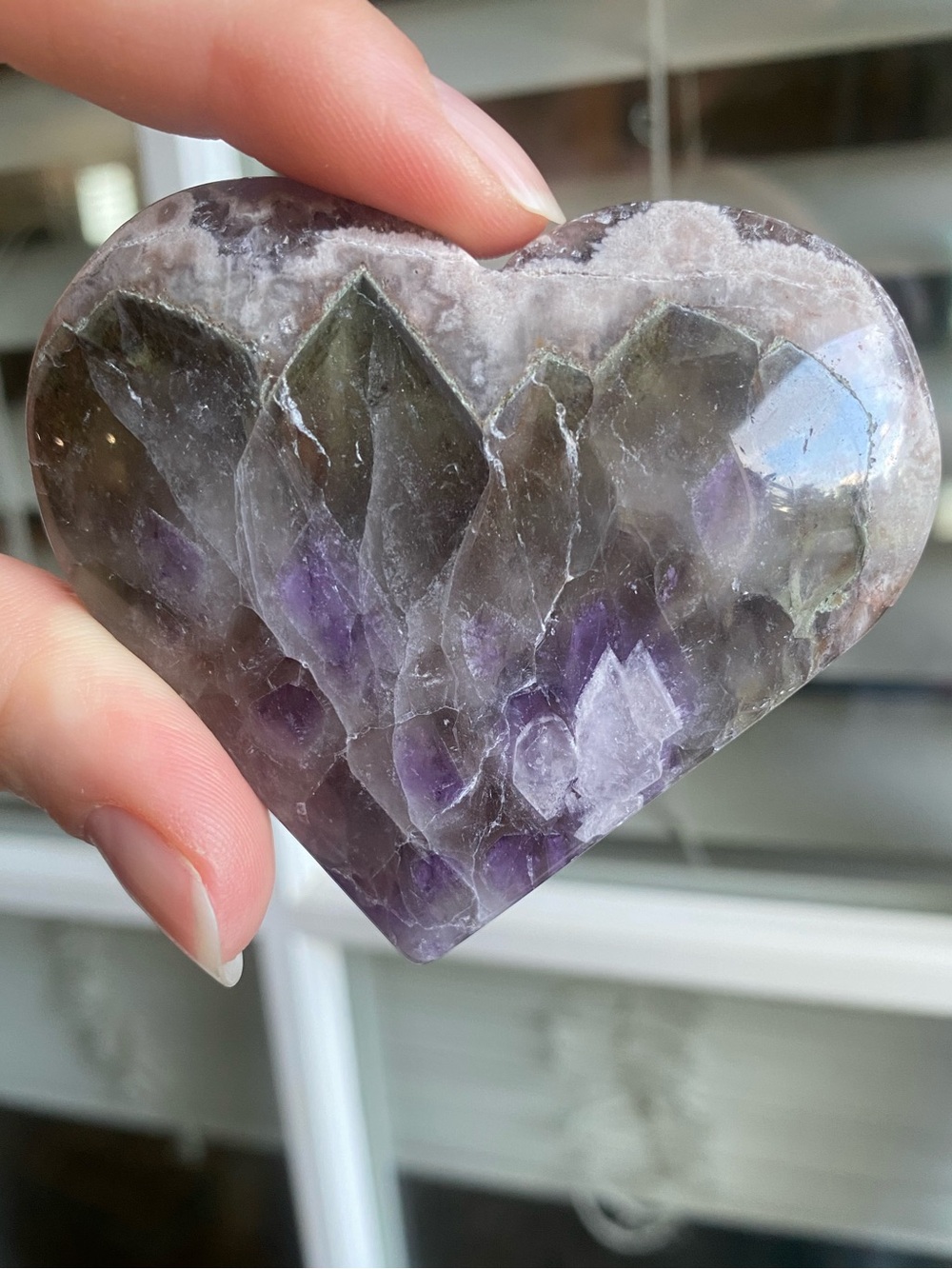 💜🪽 ANGEL WING AMETHYST HEART PALM STONE 🪽💜